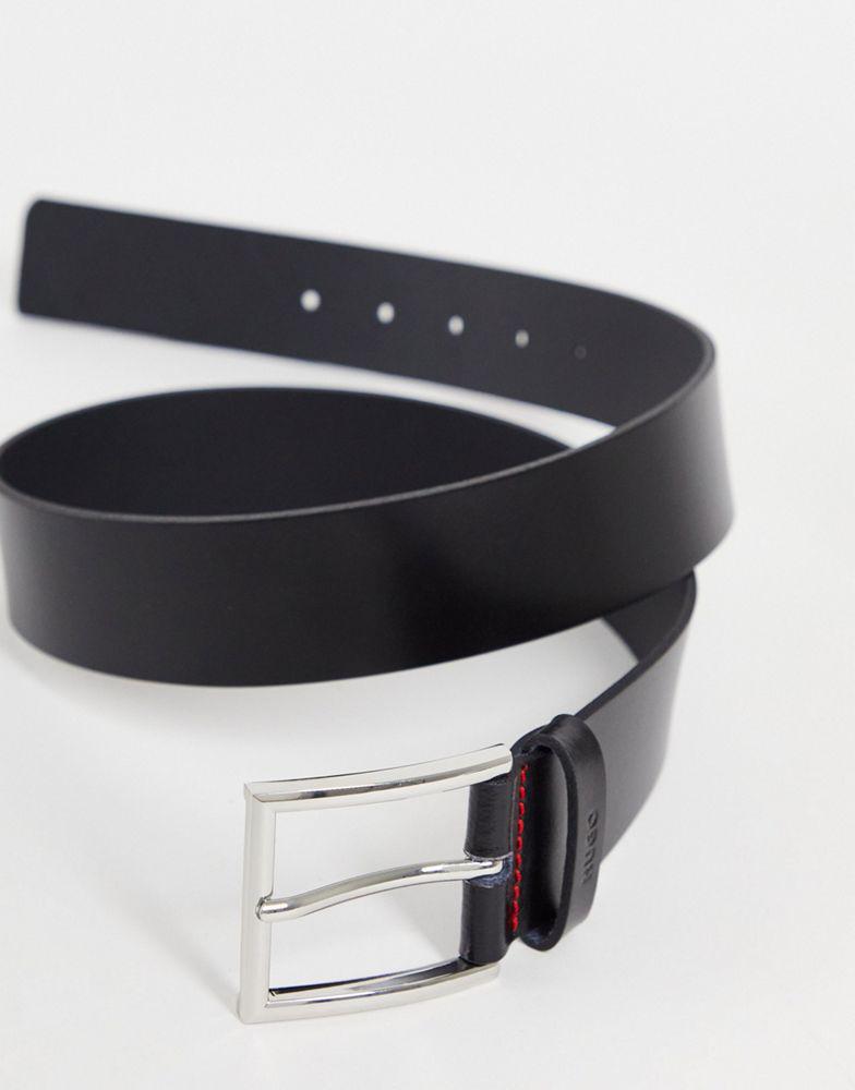 Hugo Giaspo leather belt in black商品第2张图片规格展示