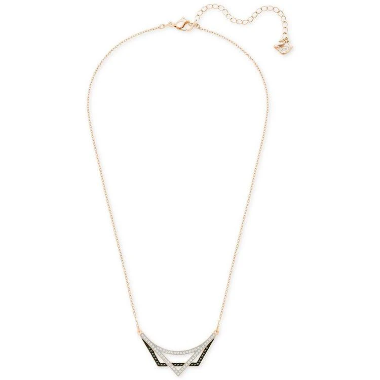 商品Swarovski|Rose Gold-Tone Clear and Jet Pavé Geometric Pendant Necklace,价格¥741,第2张图片详细描述