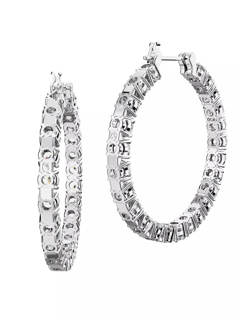 商品Swarovski|Matrix Rhodium-Plated & Crystal Inside-Out Hoop Earrings,价格¥1343,第5张图片详细描述