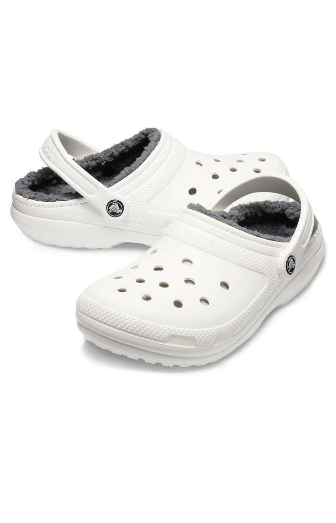 商品Crocs|Classic Lined Clog - White/Grey,价格¥221,第3张图片详细描述