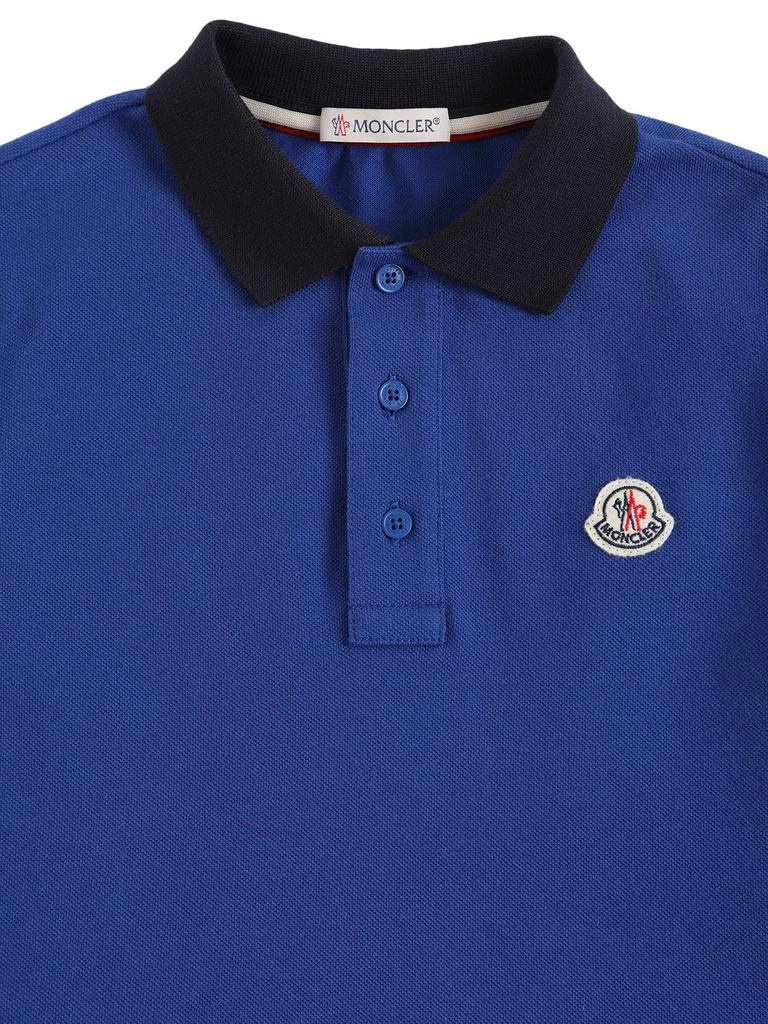 商品Moncler|Piqué Cotton Polo Shirt W/ Logo Patch,价格¥1110,第1张图片详细描述