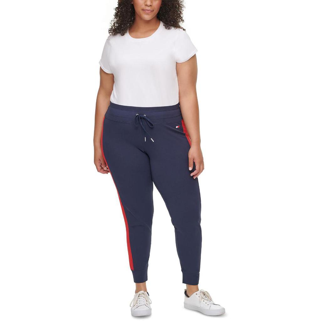 Tommy Hilfiger Sport Womens Plus Logo Striped High-Waist Pants商品第2张图片规格展示