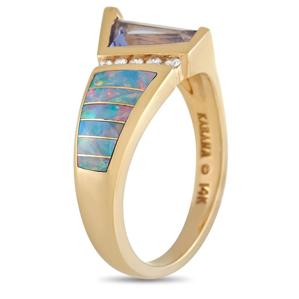 商品Kabana|Kabana 14K Yellow Gold 0.08 ct Diamond, Tanzanite, and Inlaid Opal Ring,价格¥9405,第3张图片详细描述