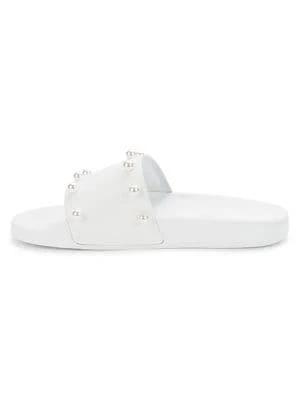 商品Stuart Weitzman|Studded Leather Slides,价格¥270-¥390,第4张图片详细描述