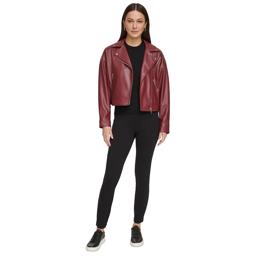 Women's Faux-Leather Moto Jacket 商品