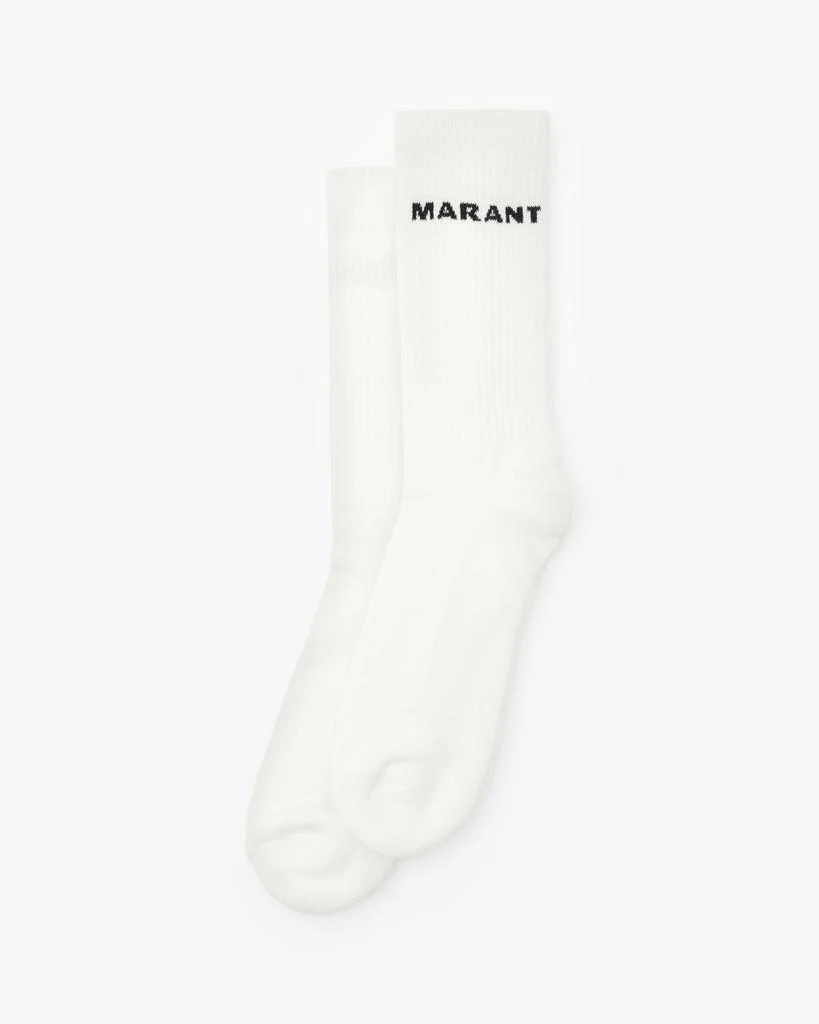 商品Isabel Marant|ISABEL MARANT, DAWI LOGO SOCKS MEN - Men - White - OneSize,价格¥442,第1张图片