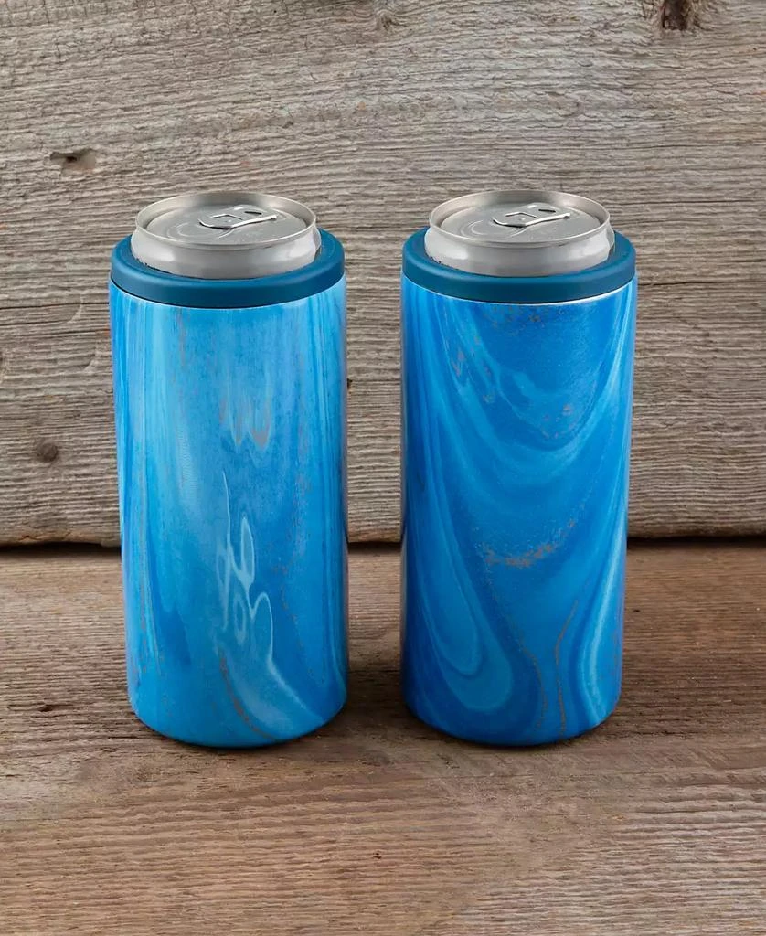 商品Cambridge Silversmiths|Insulated Sapphire Blue Geode Slim Can Coolers, 2 Pack,价格¥193,第5张图片详细描述