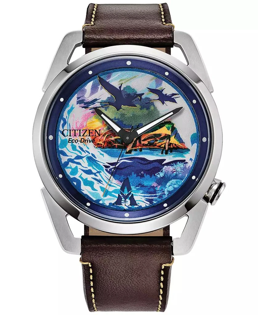 商品Citizen|Eco-Drive Men's Avatar Brown Leather Strap Watch 42mm,价格¥1959,第1张图片