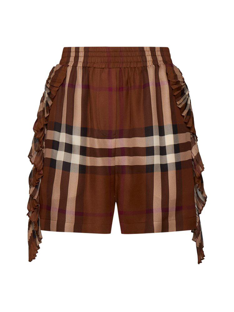 Burberry Checked Fringed-Detail Shorts商品第1张图片规格展示