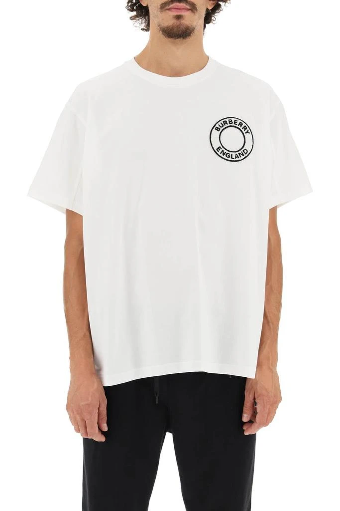 商品Burberry|Burberry bouclé logo patch t-shirt,价格¥3219,第2张图片详细描述