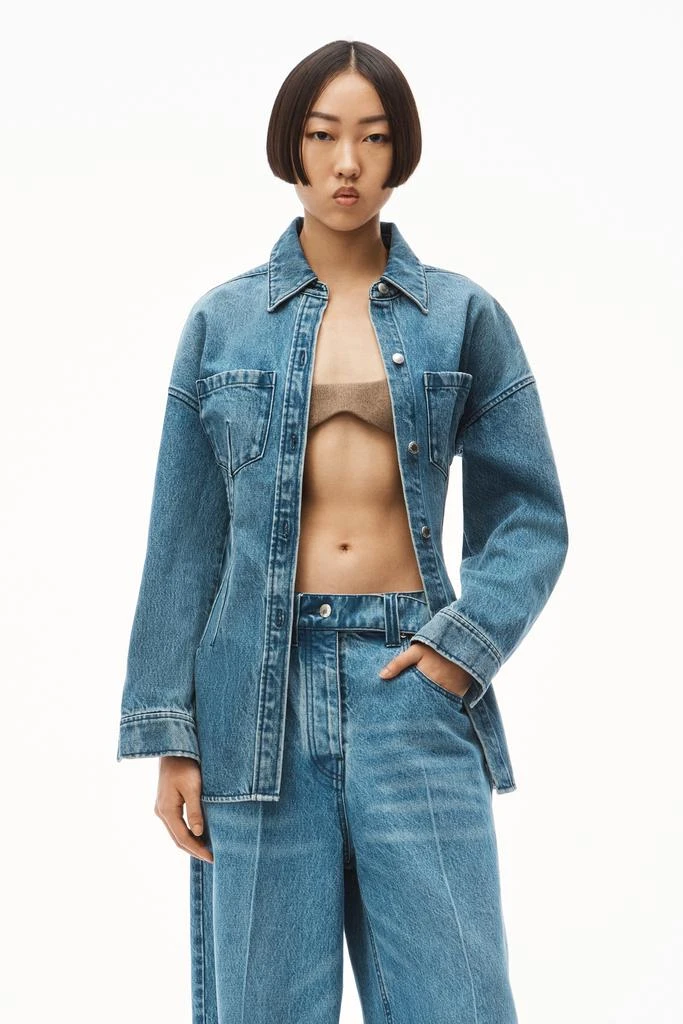 商品Alexander Wang|CINCH WAIST DROP SHOULDER SHIRT IN DENIM,价格¥1861,第2张图片详细描述