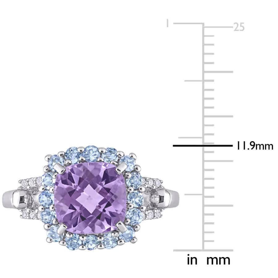 商品Amour|Sterling Silver 0.06 CT Diamond TW And 2 1/3 CT TGW Amethyst and Tanzanite Cocktail Ring,价格¥707,第3张图片详细描述