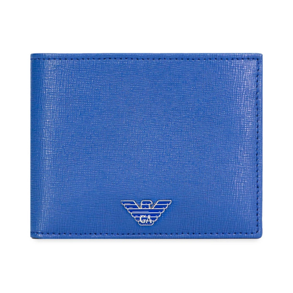 商品[国内直发] Emporio Armani|EMPORIO ARMANI 男士蓝色粒面牛皮短折钱包 YEM122-YA24E-80463,价格¥1223,第1张图片