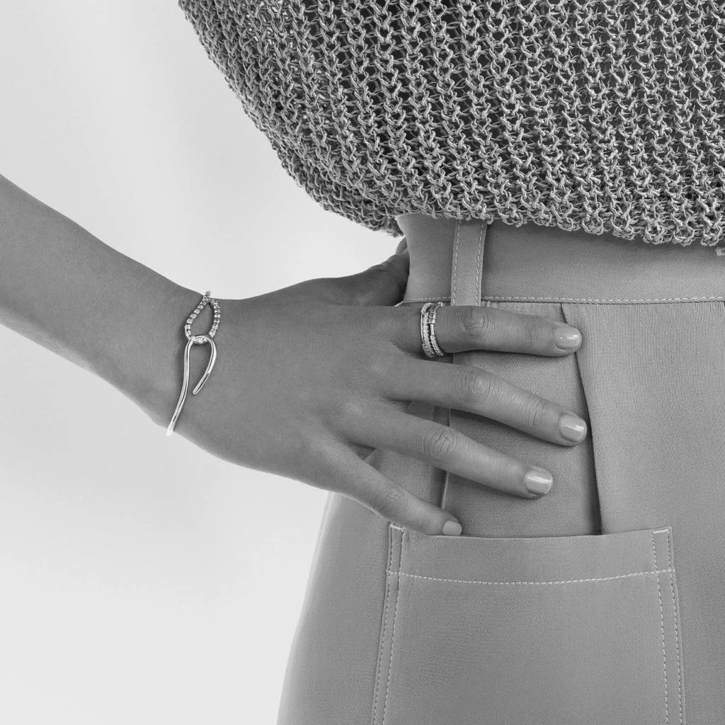 商品AME|Âme Q 18K White Gold, Lab-Grown Diamond 1.36ct. tw. Double Wrist Cuff Bracelet,价格¥32956,第2张图片详细描述