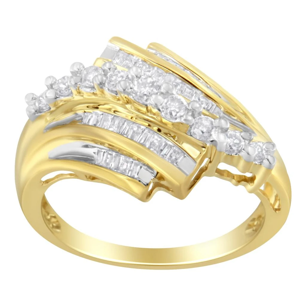 商品Haus of Brilliance|10K Yellow Gold Round and Baguette Diamond-Cut Ring,价格¥6309,第2张图片详细描述