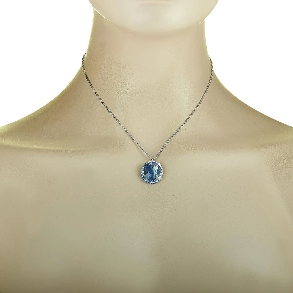 商品Swarovski|Rhodium-Plated Stainless Steel Blue and Clear Crystals Pendant Necklace,价格¥594,第2张图片详细描述