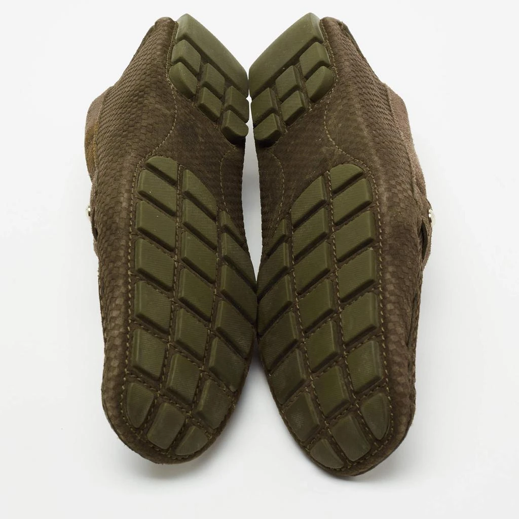 Louis Vuitton Olive Green Textured Suede Monte Carlo Loafers Size 43 商品
