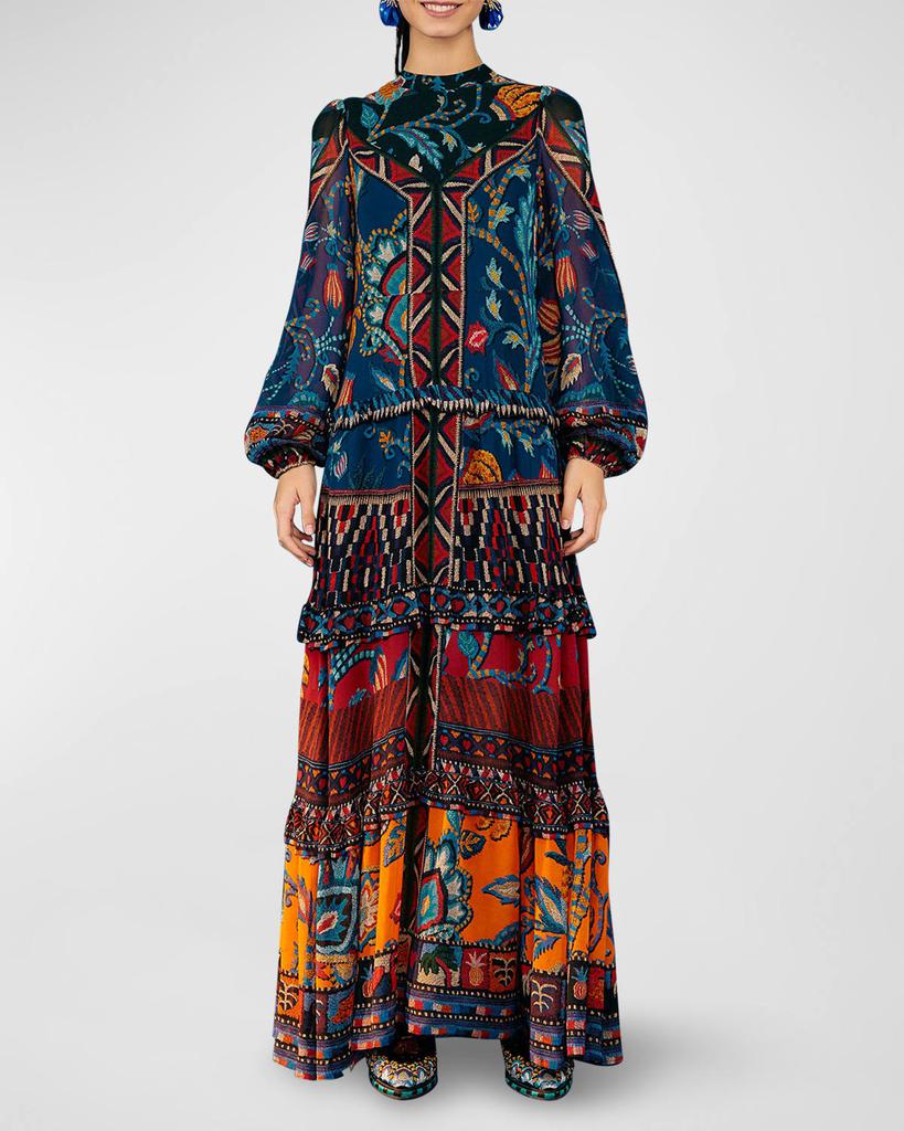Ainika Tapestry Tiered Maxi Dress商品第1张图片规格展示