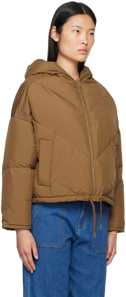 商品Yves Salomon|Brown Hooded Reversible Down Jacket,价格¥2476,第2张图片详细描述