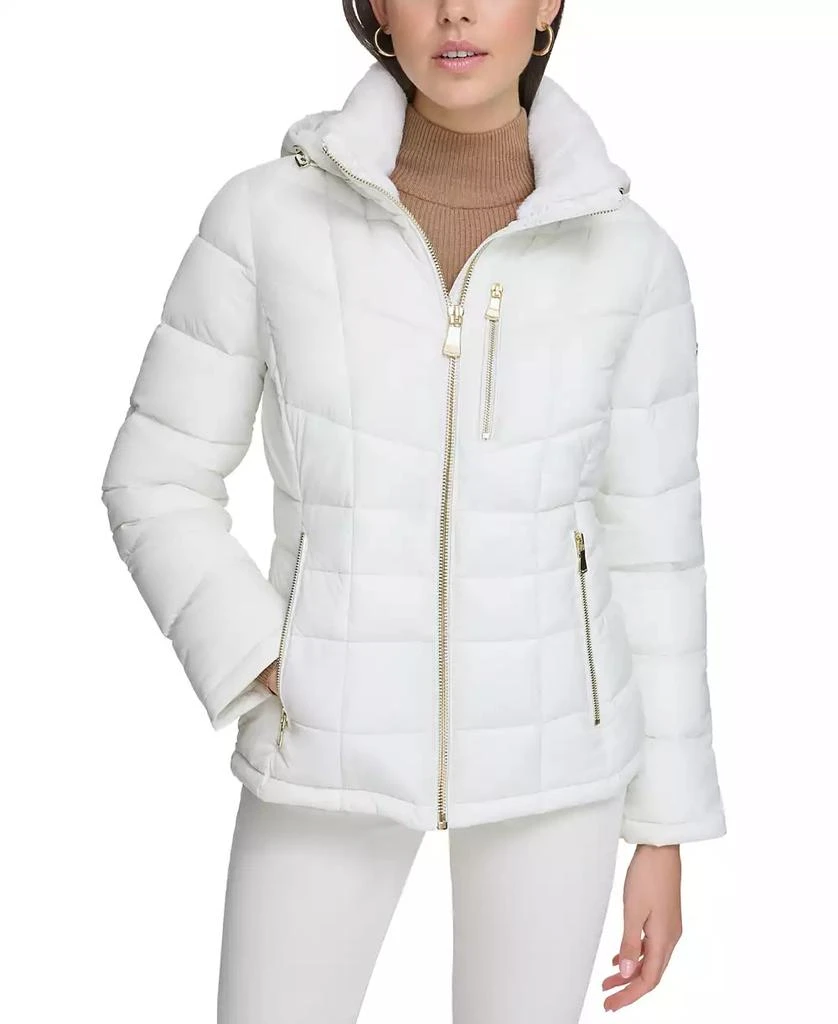 商品Calvin Klein|Women's Faux-Fur-Trim Hooded Puffer Coat, Created for Macy's,价格¥649,第1张图片