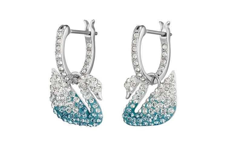 商品[国内直发] Swarovski|施华洛世奇 Iconic Swan天鹅 人造水晶 耳环 女款 蓝色,价格¥632,第1张图片