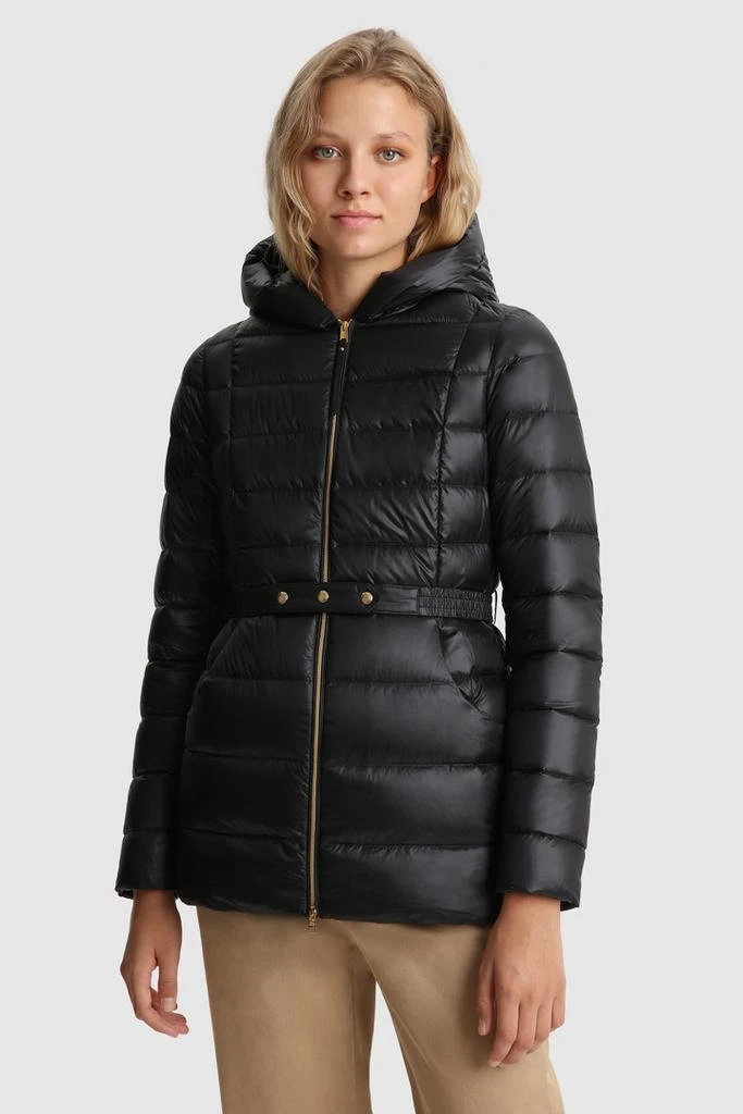 商品Woolrich|Abbie Quilted Jacket in Satin Nylon with Hood,价格¥1789,第1张图片