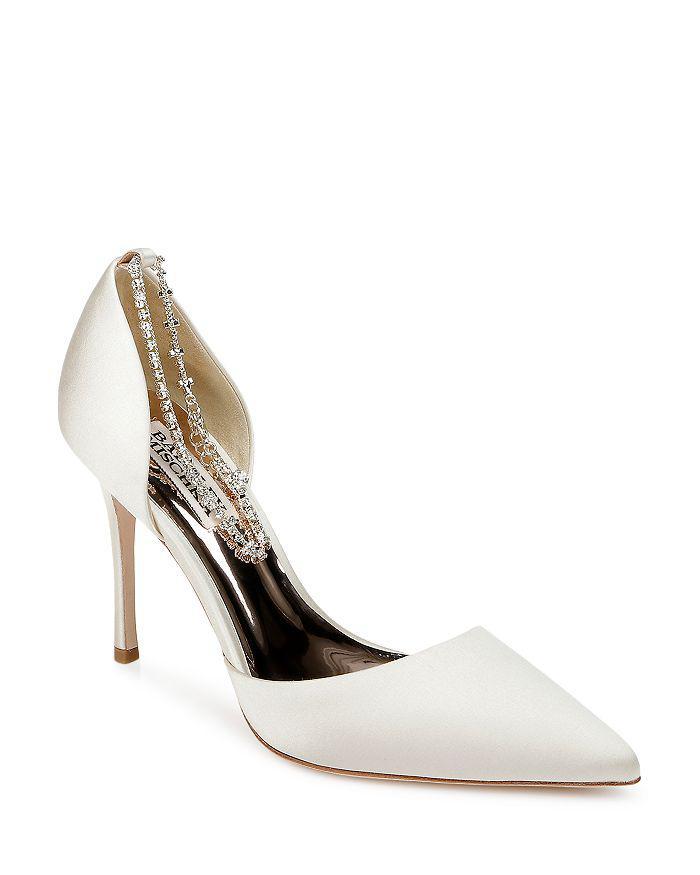 商品Badgley Mischka|Women's Tierra Crystal Ankle Chain d'Orsay Pumps,价格¥878-¥1756,第1张图片