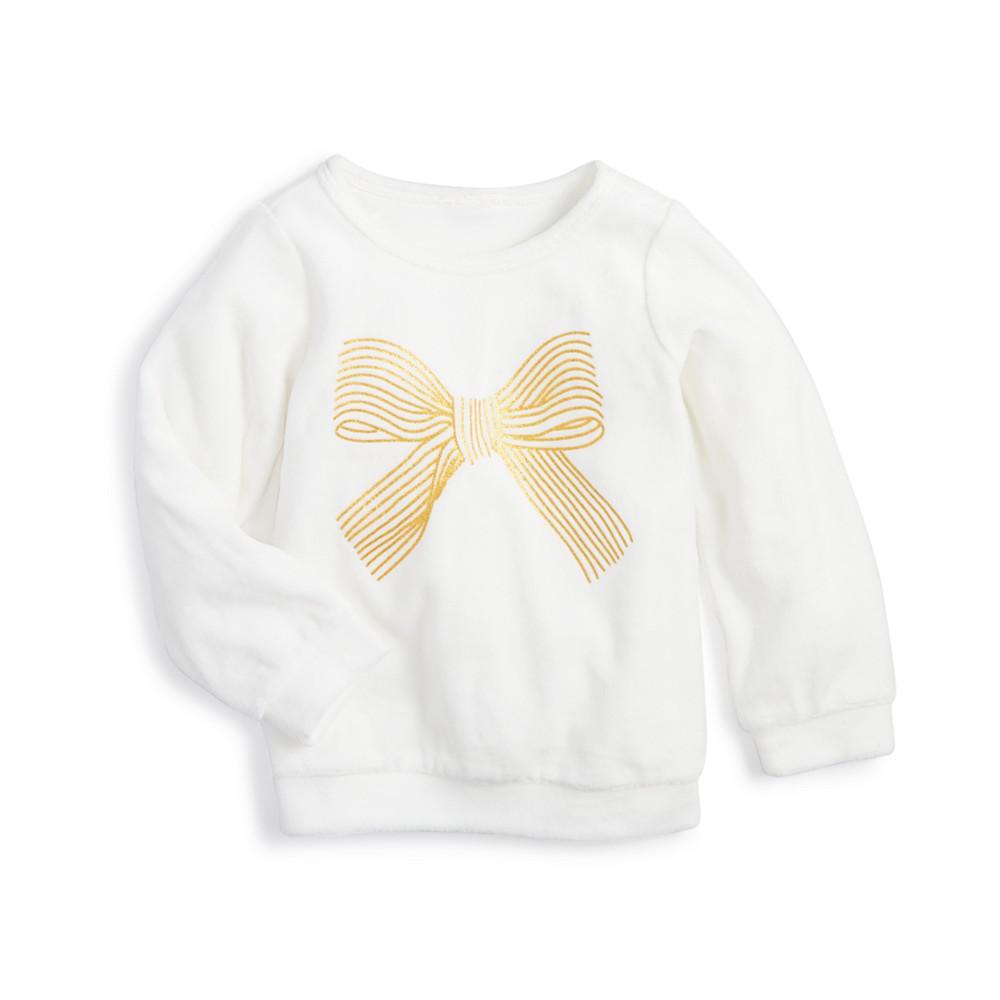 商品First Impressions|Baby Girls Bow Velour Top, Created for Macy's,价格¥52,第1张图片