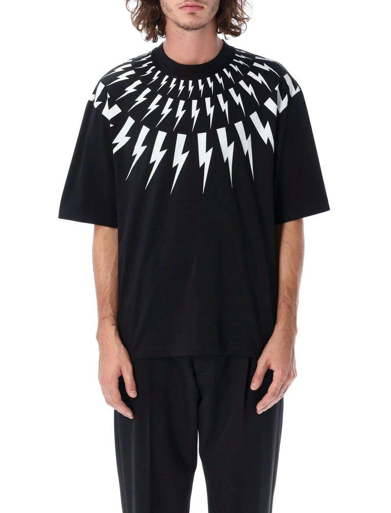 商品Neil Barrett|Neil Barrett Thunderbolt Print Crewneck T-Shirt,价格¥1524,第1张图片