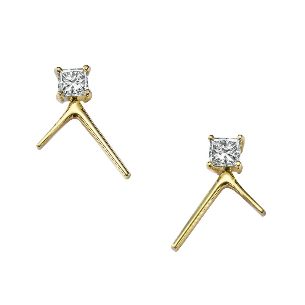 商品AME|Âme Trio 18K Yellow Gold, Lab-Grown Diamond 1.40ct. tw. Medium Square Stud Earrings,价格¥16431,第2张图片详细描述