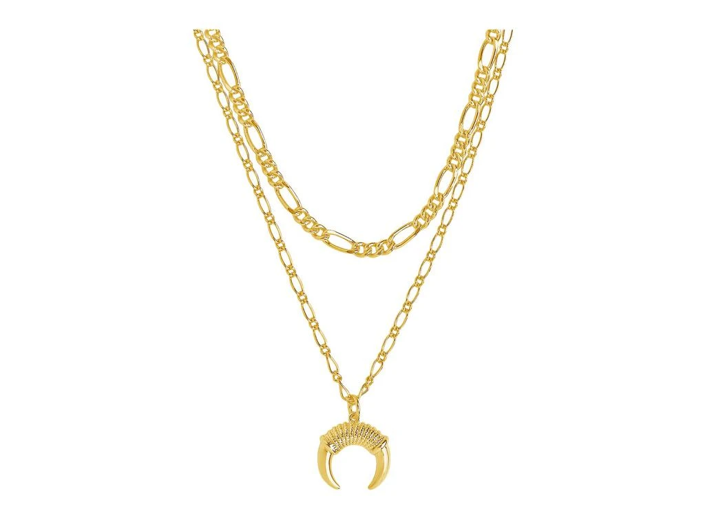 商品Sterling Forever|Layered Chain Necklace with Horn Pendant,价格¥484,第1张图片