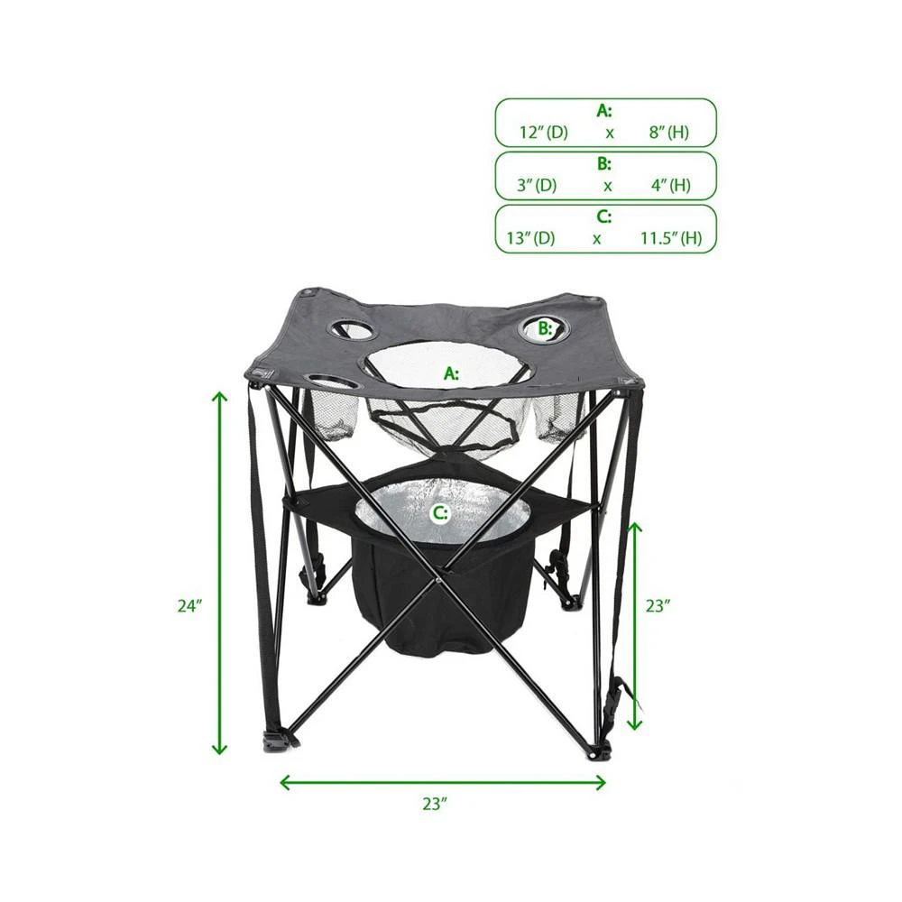 商品Mind Reader|Tailgating Table Collapsible Folding Camping Table with Insulated Cooler, Food Basket, and Travel Bag,价格¥573,第2张图片详细描述