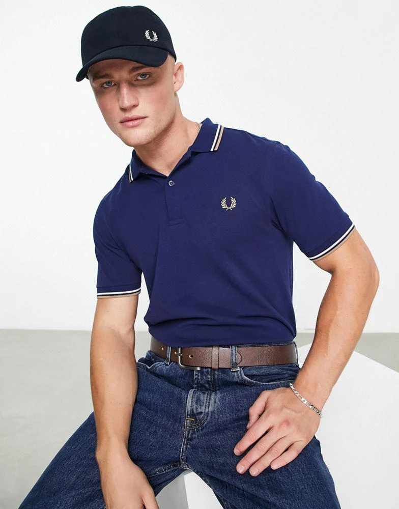 商品Fred Perry|Fred Perry twin tipped polo shirt in navy,价格¥398,第1张图片