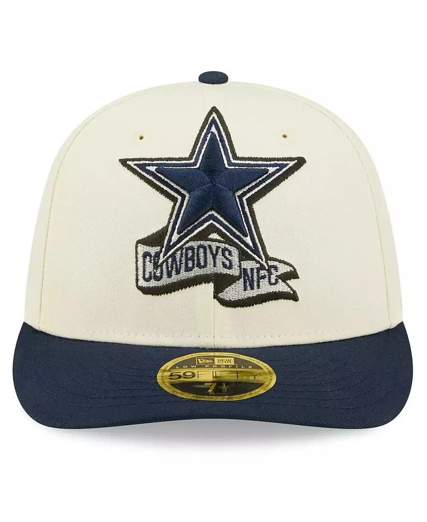 商品New Era|Men's Cream, Navy Dallas Cowboys 2022 Sideline Low Profile 59FIFTY Fitted Hat,价格¥341,第2张图片详细描述