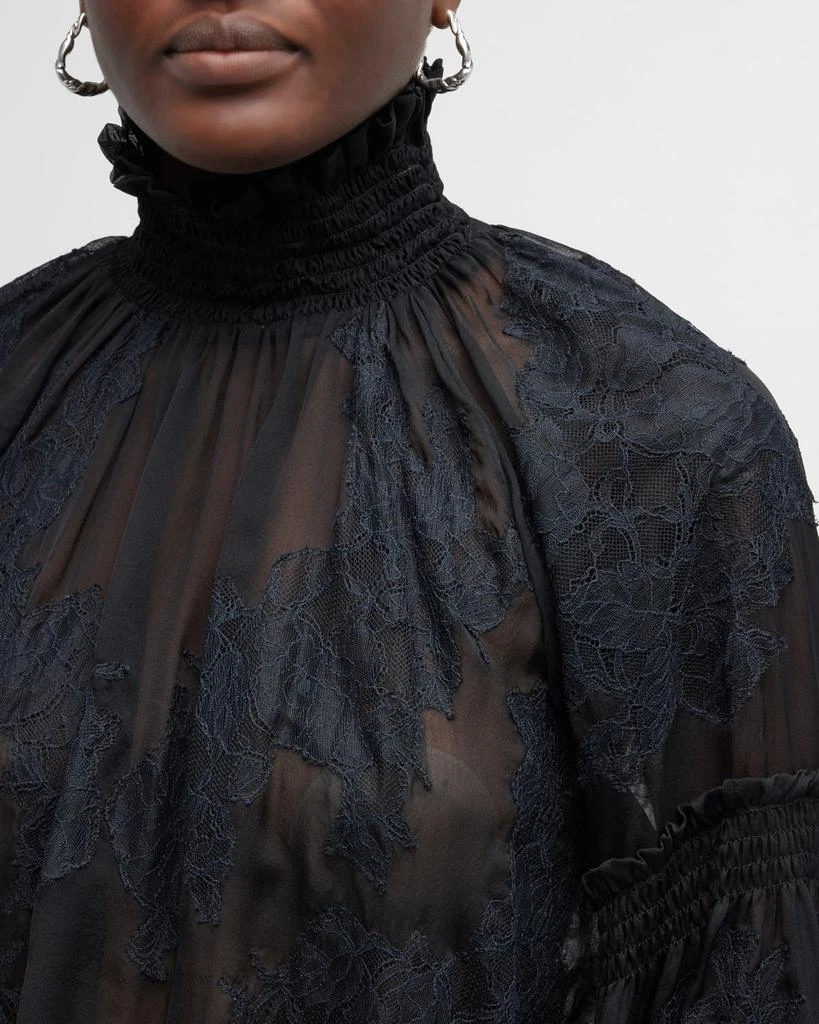 商品TWP|Baby Jane Silk Chiffon Lace Blouse,价格¥2298,第5张图片详细描述