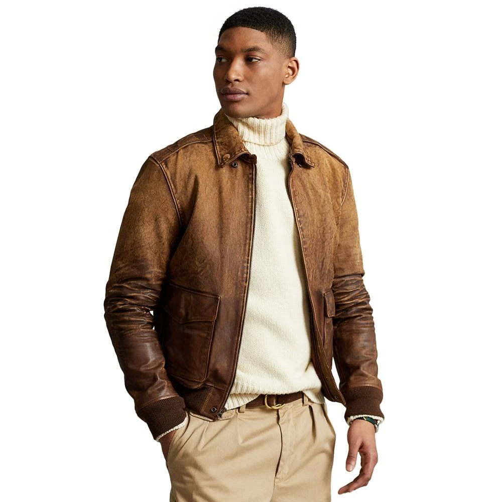 商品Ralph Lauren|Men's Leather Flight Jacket,价格¥5572,第1张图片