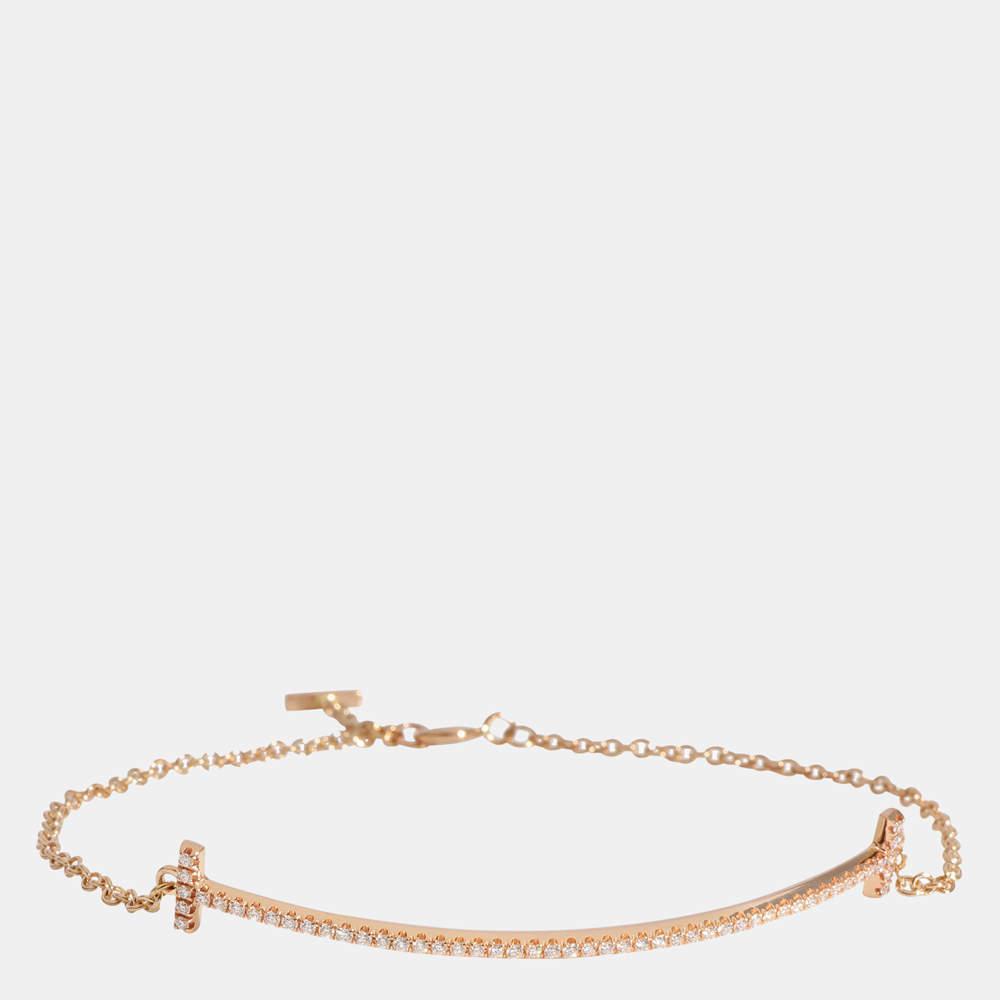 商品[二手商品] Tiffany & Co.|Tiffany & Co. Tiffany T Smile Bracelet in 18k Rose Gold 0.12 CTW,价格¥15044,第1张图片