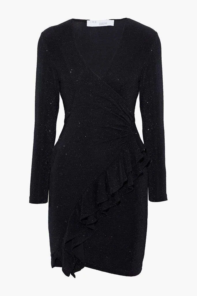 商品IRO|Hime wrap-effect ruffled metallic stretch-knit mini dress,价格¥896,第3张图片详细描述