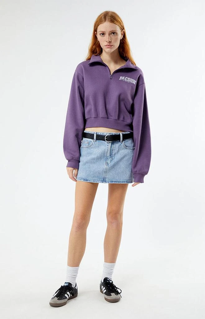 商品PacSun|Los Angeles Half Zip Cropped Sweatshirt,价格¥154,第3张图片详细描述