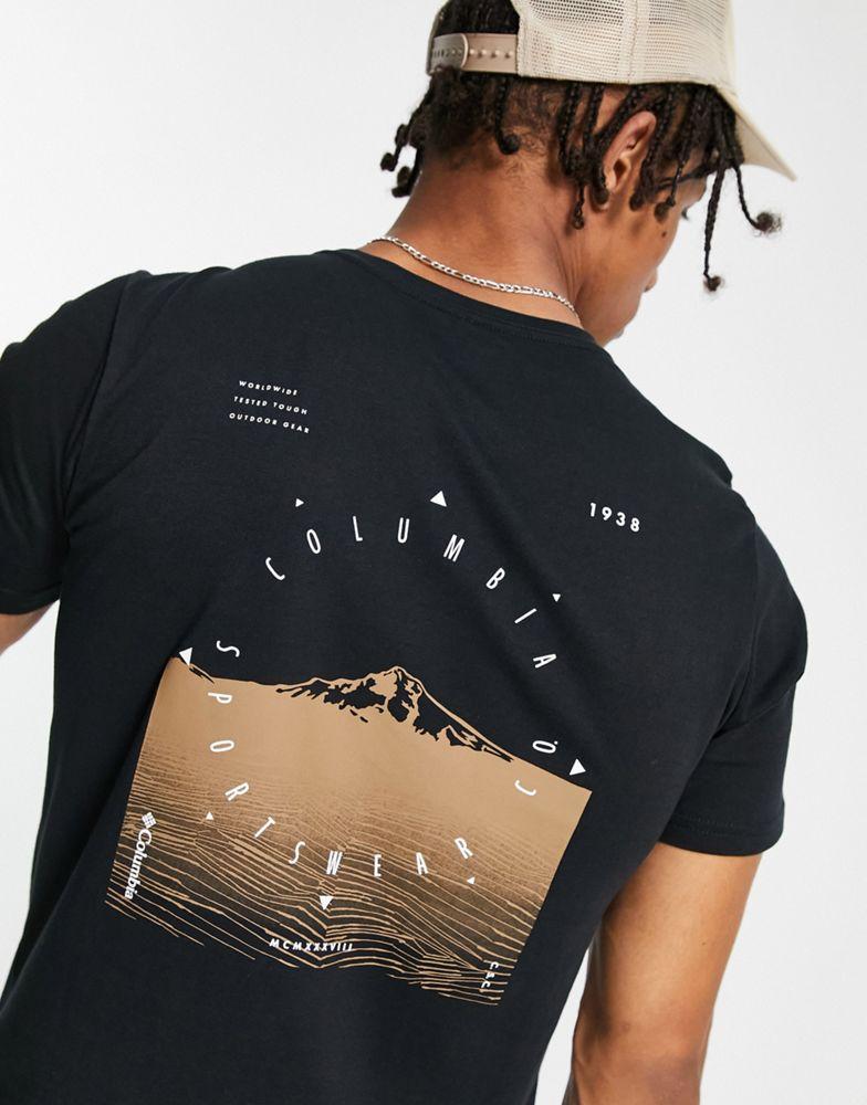 Columbia Rapid Ridge cotton back graphic t-shirt in black商品第4张图片规格展示