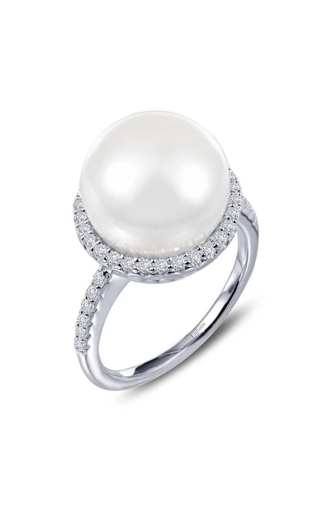 商品Lafonn|Sterling Silver, Simulated Diamond, & Cultured Freshwater Pearl Ring,价格¥525,第1张图片