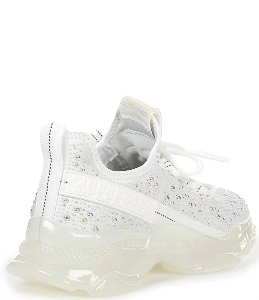 商品Steve Madden|Maxima-P Pearl Embellished Chunky Platform Retro Sneakers In White,价格¥583,第2张图片详细描述