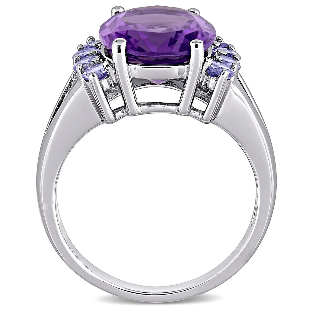 商品Mimi & Max|4 3/5ct TGW Oval Cut Amethyst and Tanzanite Split Shank Ring in Sterling Silver,价格¥413,第4张图片详细描述