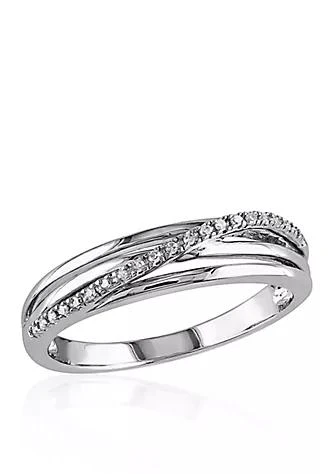商品Belk & Co.|Co. Diamond Crossover Ring In Sterling Silver,价格¥616,第1张图片