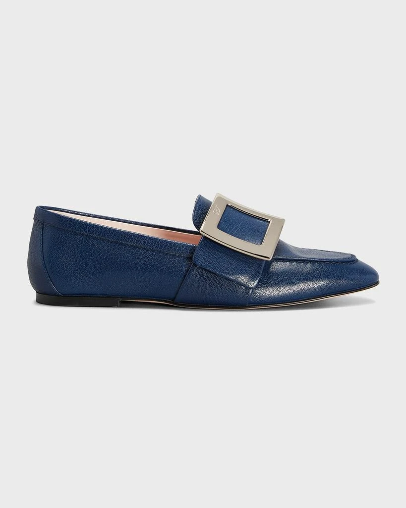 商品Roger Vivier|Leather Buckle Flat Loafers,价格¥3462,第1张图片