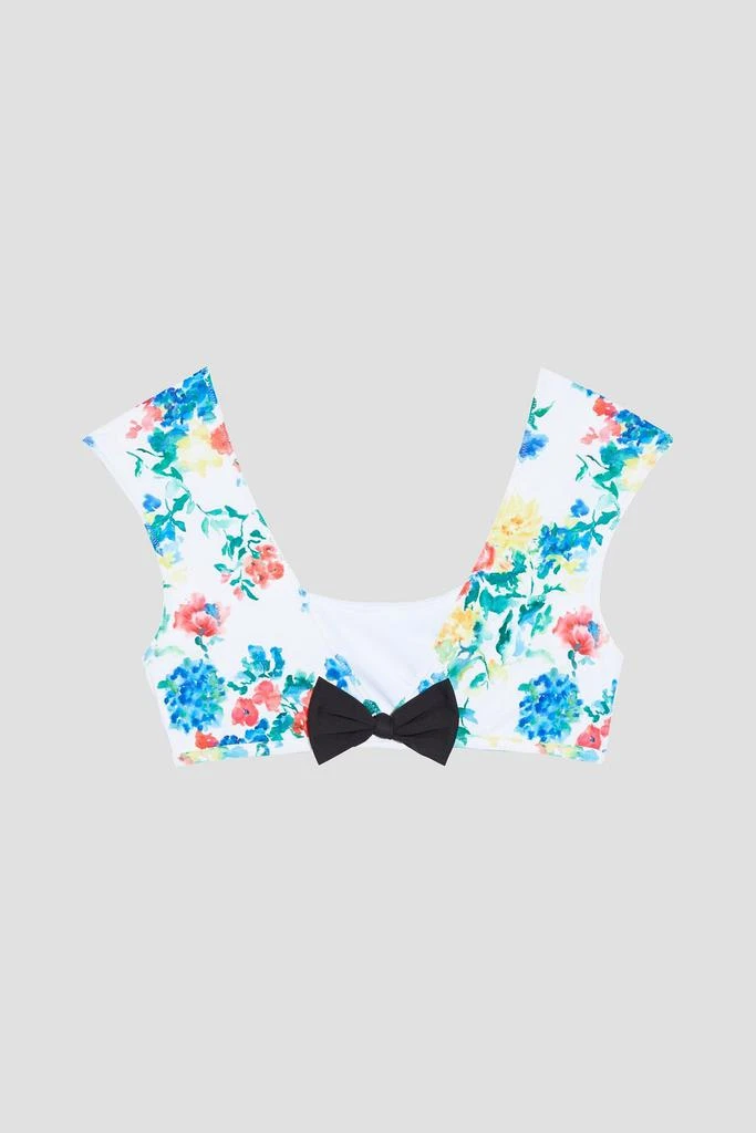 商品CAROLINE CONSTAS|Gale bow-embellished floral-print bikini top,价格¥225,第1张图片