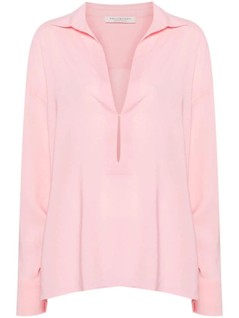 商品PHILOSOPHY di LORENZO SERAFINI|PINK STRETCH VISCOSE BLOUSE,价格¥2289,第1张图片