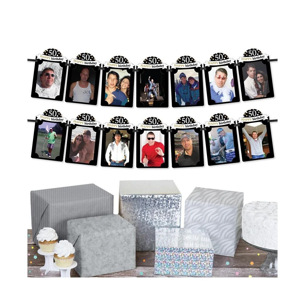 商品Big Dot of Happiness|Adult 50th Birthday - Gold - DIY Party Decor - Picture Display - Photo Banner,价格¥119,第3张图片详细描述