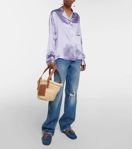 商品Loewe|S号皮革边饰竹篮托特包,价格¥5169,第5张图片详细描述