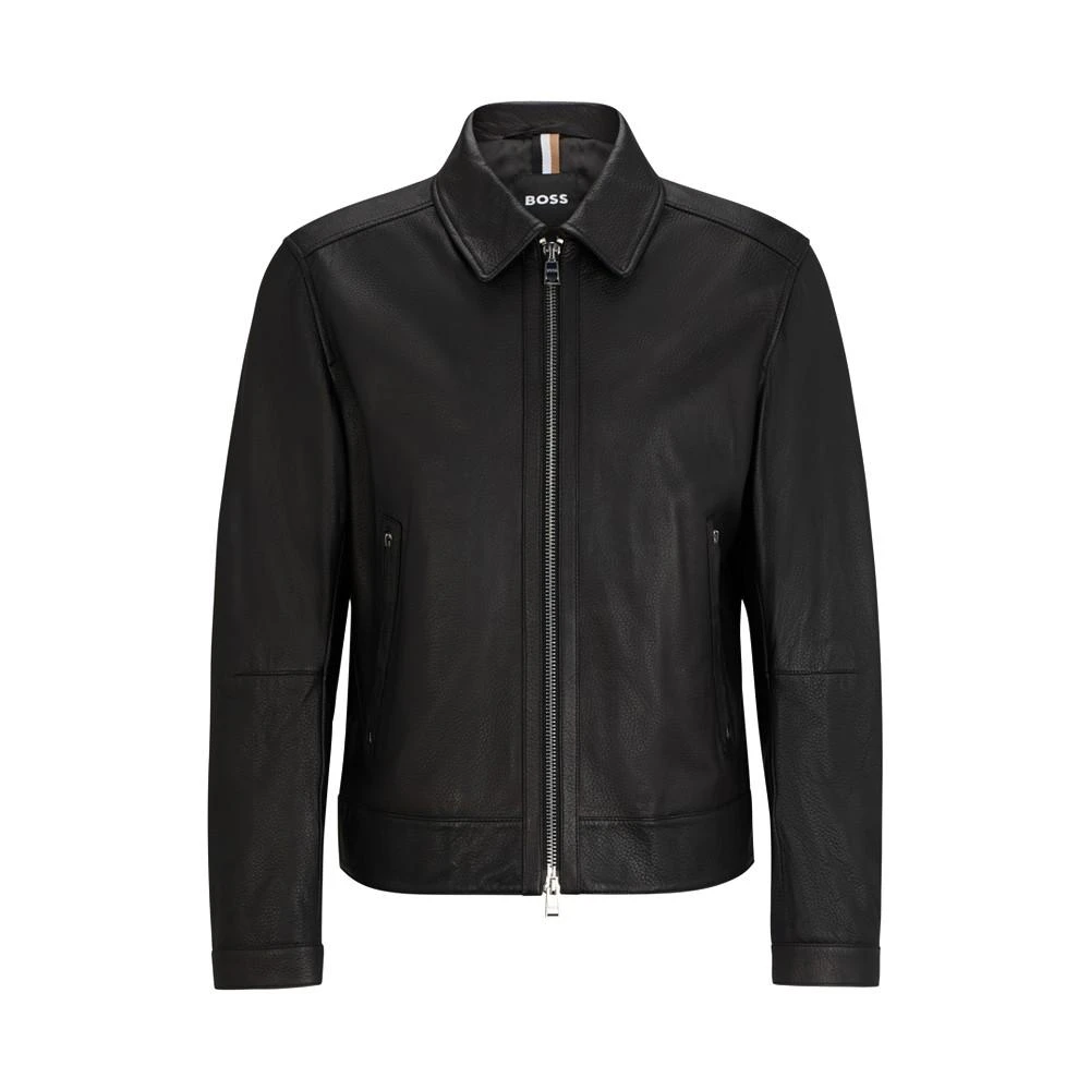 商品Hugo Boss|Men's Two-Way Zip Leather Jacket,价格¥3343,第3张图片详细描述